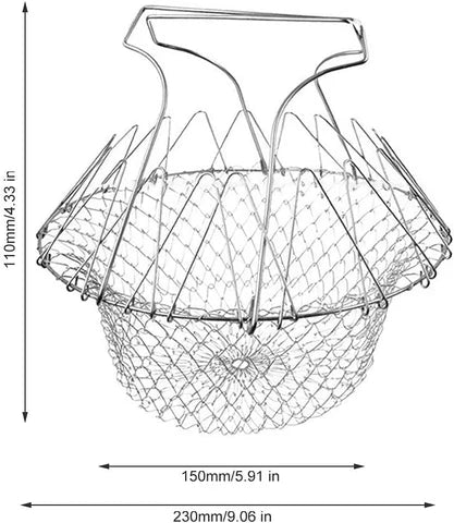 RAMZAN SALE is LIVE! High-Quality Stainless Steel Foldable Chef Basket For Fried Food and Fruits with SAMOOSA MAKER FREE